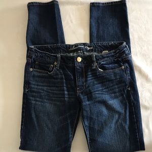Medium wash straight jeans